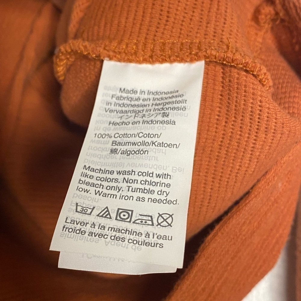 TEXTURE & THREAD MADEWELL BURNT ORANGE TEXTURED TIE FRONT TOP SIZE LARGE - Picture 5 of 5